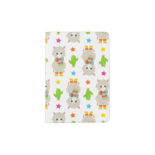 Pattern Of Llamas, Cute Llamas, Alpacas, Cactus Passport Holder