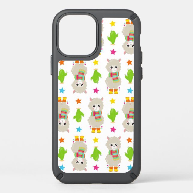 Pattern Of Llamas, Cute Llamas, Alpacas, Cactus Speck iPhone 12 Case (Front)