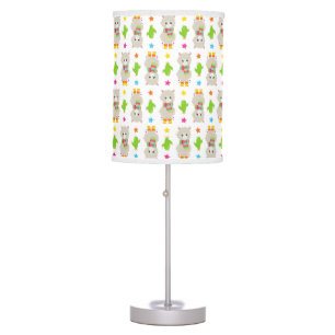 Pattern Of Llamas, Cute Llamas, Alpacas, Cactus Table Lamp