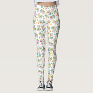Pattern Of Llamas, Cute Llamas, Alpacas, Flowers Leggings