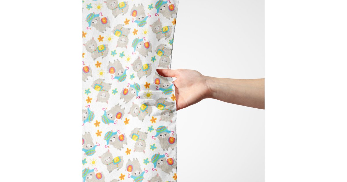 Pattern Of Llamas, Cute Llamas, Alpacas, Flowers Scarf | Zazzle