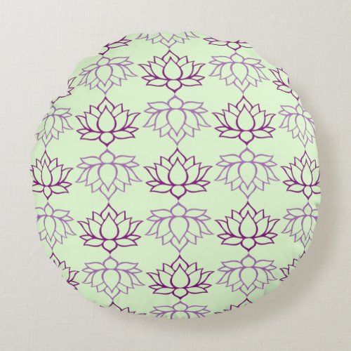 Pattern Of Lotus Reflection Round Pillow