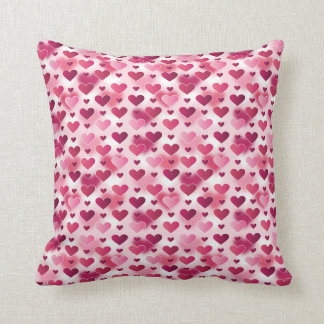 Pattern Of Lovely Pink Hearts Throw Pillow
