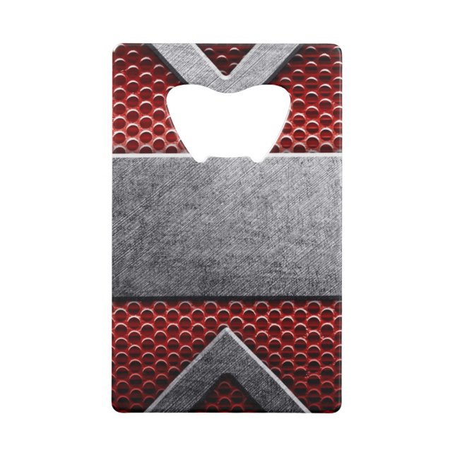 Pattern of metal plate credit card bottle opener (Front)