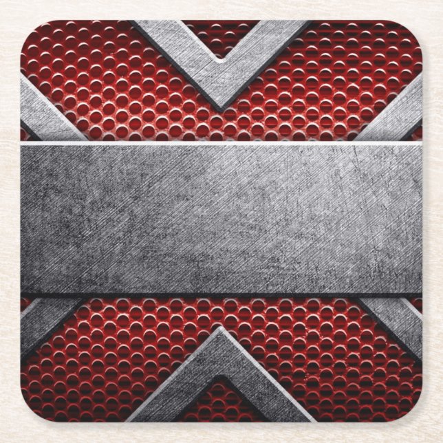 Pattern of metal plate square paper coaster (Front)