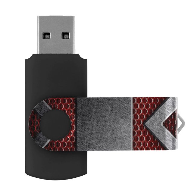 Pattern of metal plate USB flash drive (Opened)