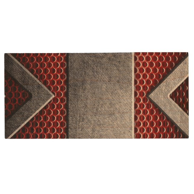 Pattern of metal plate wood flash drive (Front)