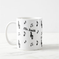 Pattern of Musical Notes Music Teacher Thank You