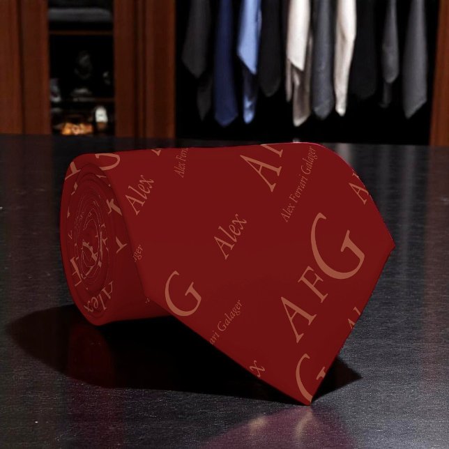 Pattern of Names, custom Monogrammed Neck Tie (Creator Uploaded)