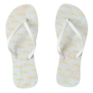 Pattern of Names Slim Strap Monogrammed Chic Cool Flip Flops