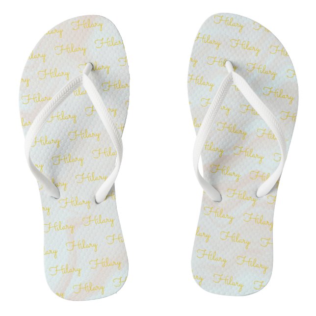 Pattern of Names Slim Strap Monogrammed Chic Cool Flip Flops (Footbed)