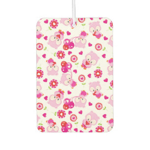 Pattern Of Owls, Cute Owls, Pink Owls, Hearts Air Freshener