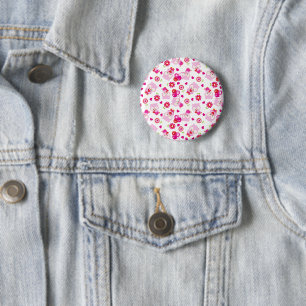 Pattern Of Owls, Cute Owls, Pink Owls, Hearts Button