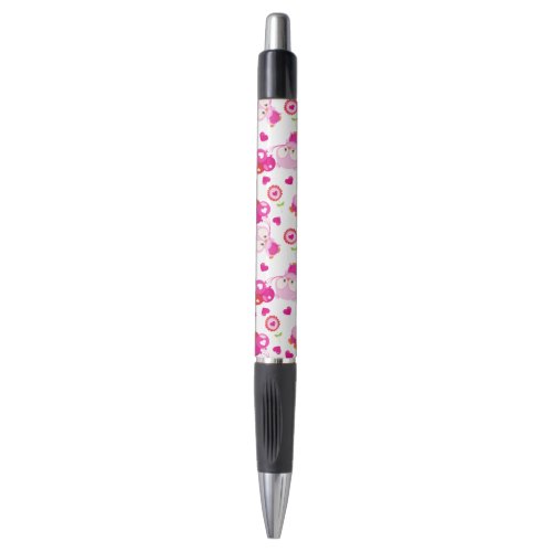 Pattern Of Owls Cute Owls Pink Owls Hearts Pen