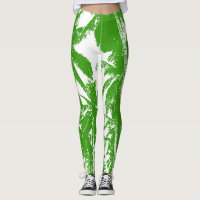 Pattern of Palm Tree Leaves Leggings