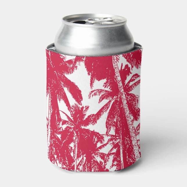 Pattern of Palm Trees in a Posterized Design Can Cooler (Can Front)