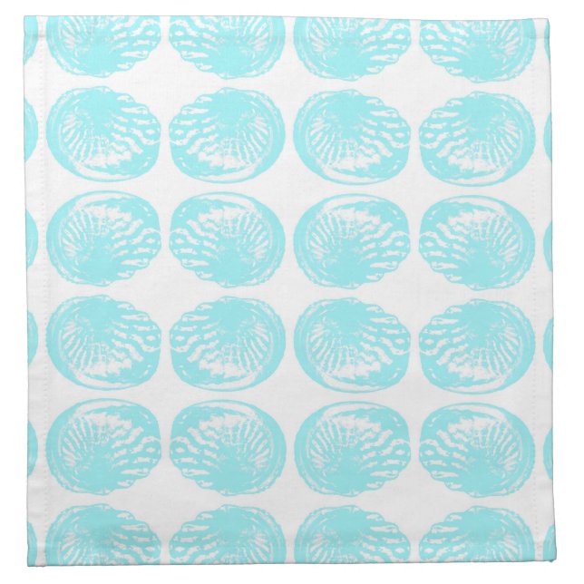 Pattern of Pastel Turquoise Shells. Napkin (Front)