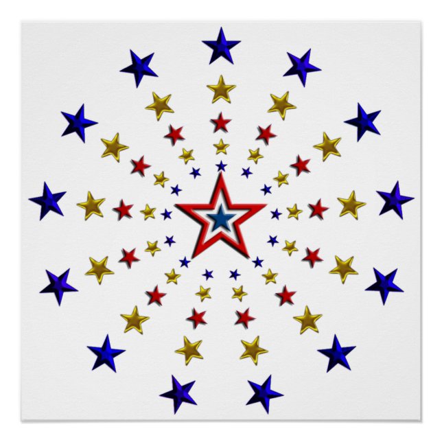 Pattern of Patriotic Stars 20x20 Poster (Front)