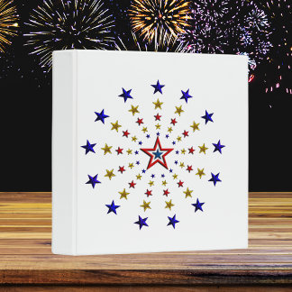 Pattern of Patriotic Stars 3 Ring Binder