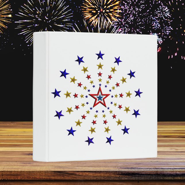 Pattern of Patriotic Stars 3 Ring Binder (Pattern of Patriotic Stars 3 Ring Binder)