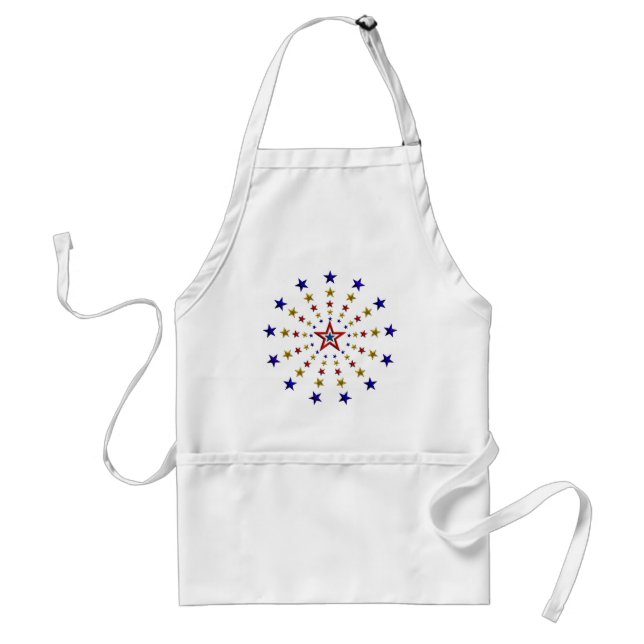 Pattern of Patriotic Stars Adult Apron (Front)