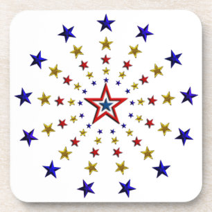 Pattern of Patriotic Stars Beverage Coaster