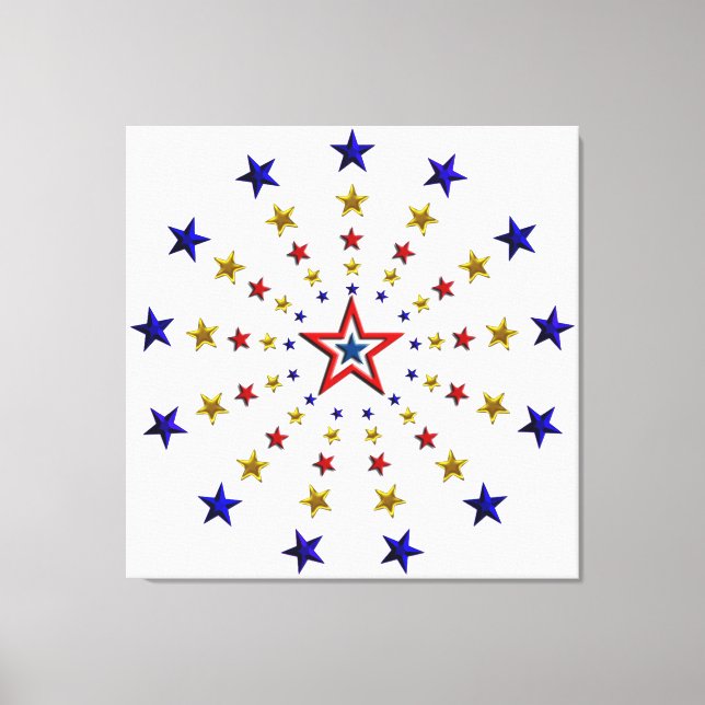 Pattern of Patriotic Stars Canvas Print (Front)