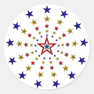 Pattern of Patriotic Stars Classic Round Sticker