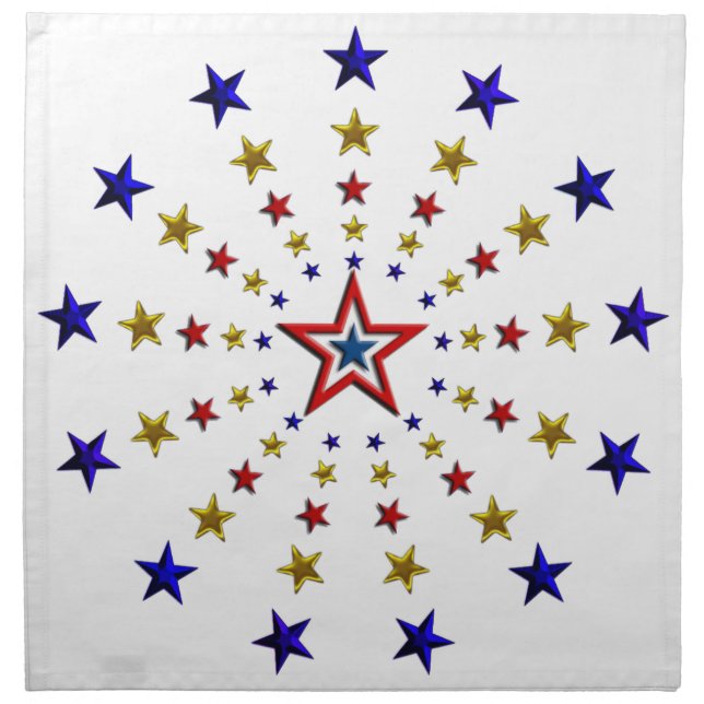Pattern of Patriotic Stars Cloth Napkin (Front)