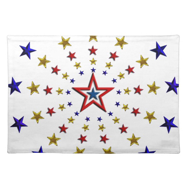 Pattern of Patriotic Stars Cloth Placemat (Front)