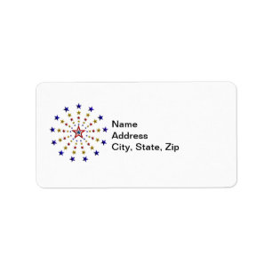 Pattern of Patriotic Stars Label