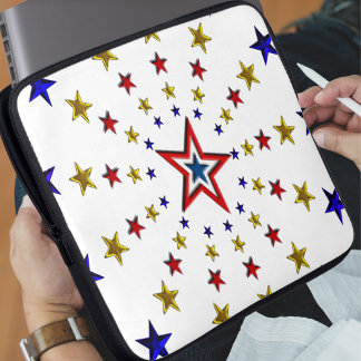 Pattern of Patriotic Stars Laptop Sleeve