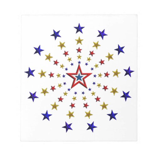 Pattern of Patriotic Stars Notepad