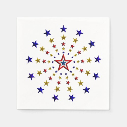 Pattern of Patriotic Stars Paper Napkins
