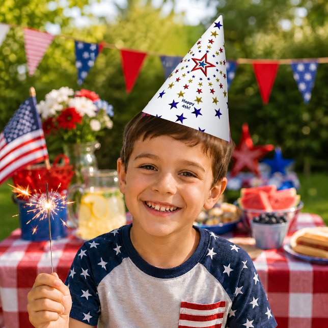 Pattern of Patriotic Stars Party Hat (Pattern of Patriotic Stars Party Hat)