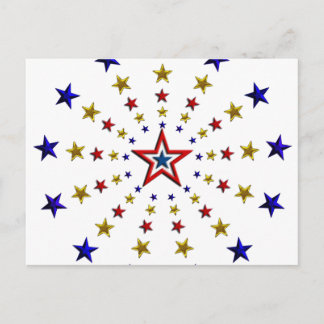 Pattern of Patriotic Stars Postcard