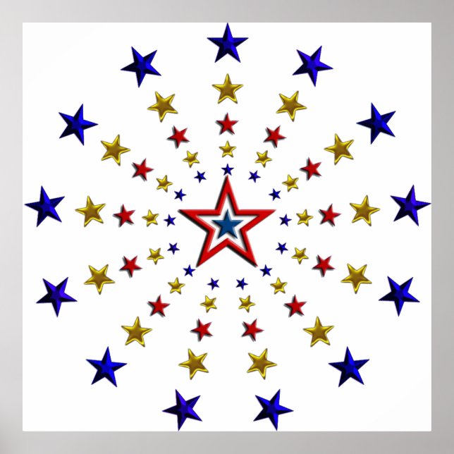 Pattern of Patriotic Stars Poster (Front)