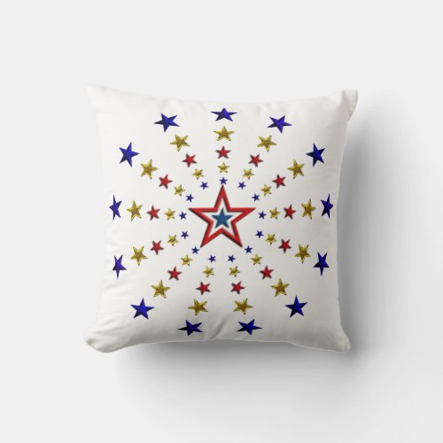 Pattern of Patriotic Stars Throw Pillow