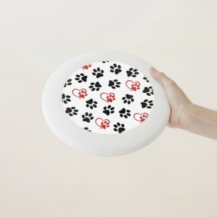 Pattern Of Paws, Black Paws, Red Paws, Hearts Wham-O Frisbee
