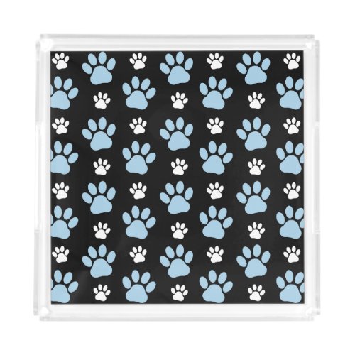 Pattern Of Paws Blue Paws Dog Paws Animal Paws Acrylic Tray