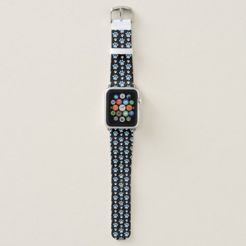 Pattern Of Paws Blue Paws Dog Paws Animal Paws Apple Watch Band