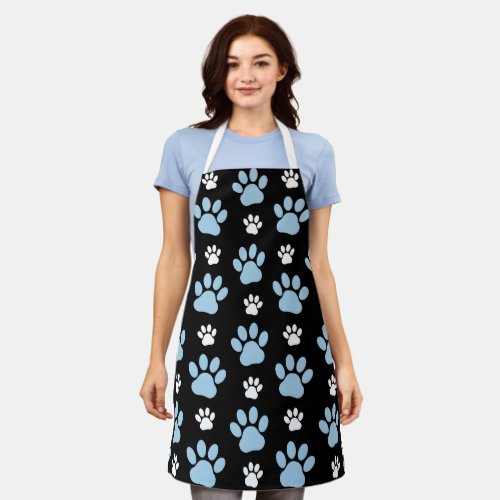 Pattern Of Paws Blue Paws Dog Paws Animal Paws Apron