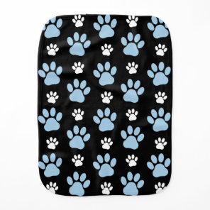 Pattern Of Paws, Blue Paws, Dog Paws, Animal Paws Baby Burp Cloth