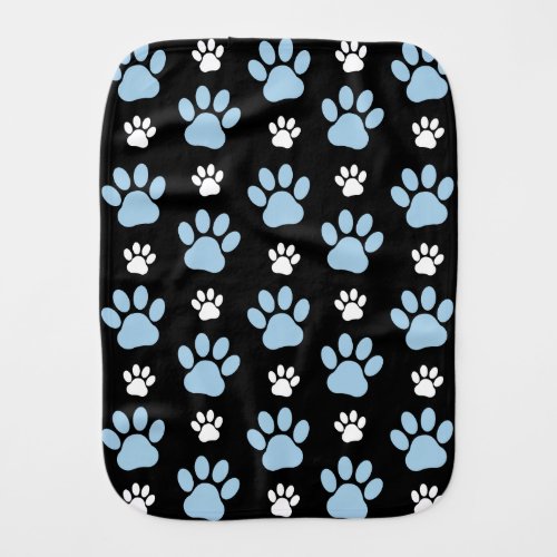 Pattern Of Paws Blue Paws Dog Paws Animal Paws Baby Burp Cloth