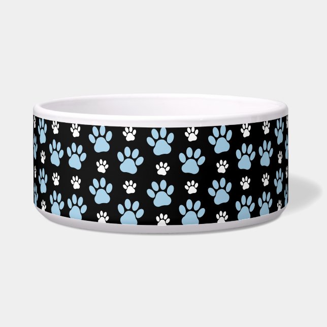 Pattern Of Paws, Blue Paws, Dog Paws, Animal Paws Bowl (Front)