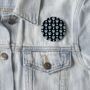 Pattern Of Paws, Blue Paws, Dog Paws, Animal Paws Button