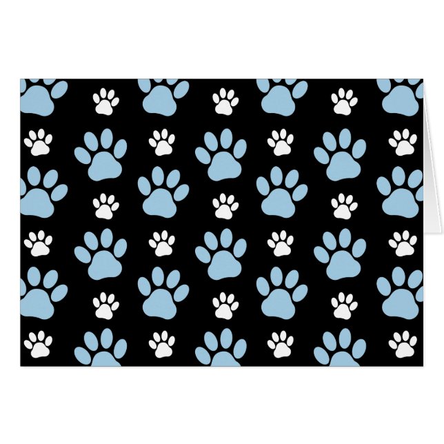 Pattern Of Paws, Blue Paws, Dog Paws, Animal Paws Cards (Front Horizontal)