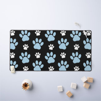 Pattern Of Paws, Blue Paws, Dog Paws, Animal Paws Desk Mat