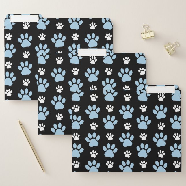 Pattern Of Paws, Blue Paws, Dog Paws, Animal Paws File Folder (Set)