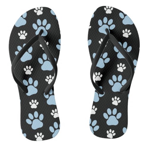 Pattern Of Paws Blue Paws Dog Paws Animal Paws Flip Flops